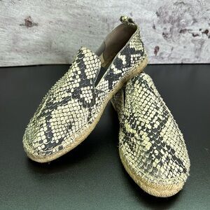 Vince Women's Snake Print Leather Slip On Espadrilles